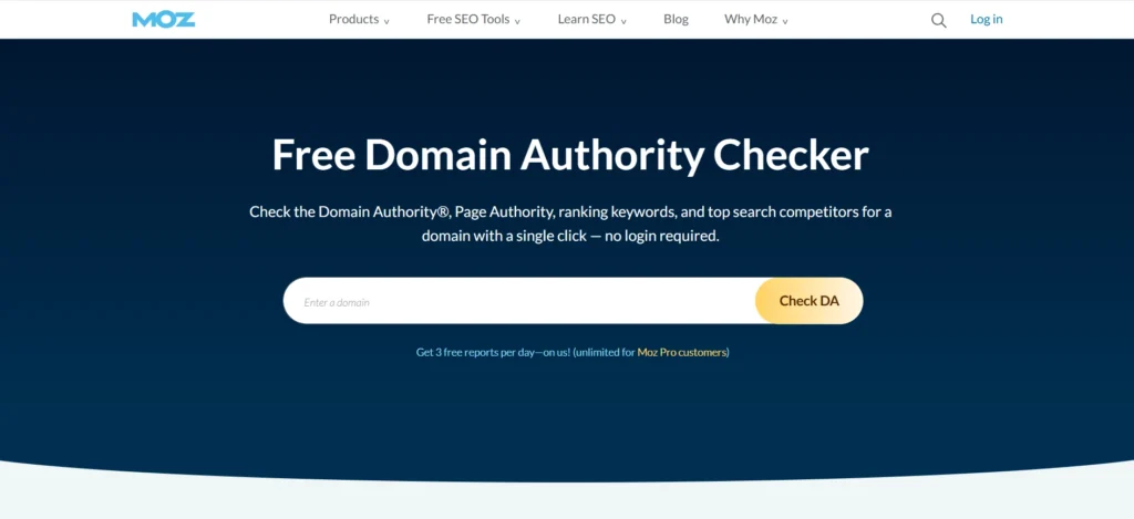 Checking Domain Authority using SEO tools